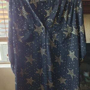 Torrid Black Tunic with Gold Star Design